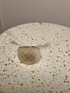 Coach Beige Faceted Resin Ring with Gold Interior